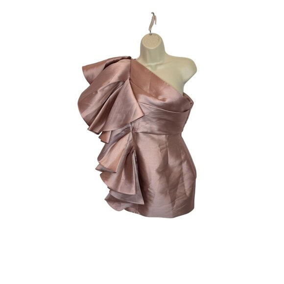 Solace London The Rio One Shoulder Mini Dress in Pink NWT - Size 4 - Picture 3 of 11